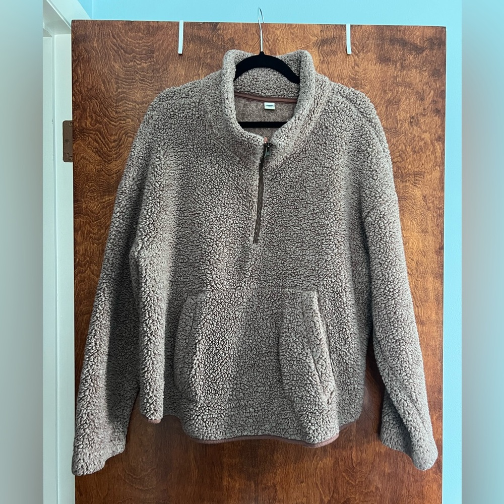 Old Navy Mauve/Taupe Sherpa 1/4 zip sweatshirt